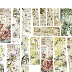 45 Stück Garten Natur Washi Aufkleber, Vintage Blumen, Scrapbooking, Journal, Junk Journal Kit, Retro Blumen, Blumen, Aquarell, Blätter