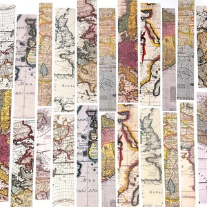 30 autocollants vintage Washi de carte du monde, autocollant Atlas, réservation de ferraille, journal, éphémères. Rétro, Globe, Hémisphère, Cartographie, Voyage