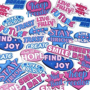 30 Stk Zitate Sticker Pack, Wörter Sticker, Scrap-Buchung, Journal, Junk Journal Kit, Ephemera, Schriften, 3D-Effekt, Lächeln