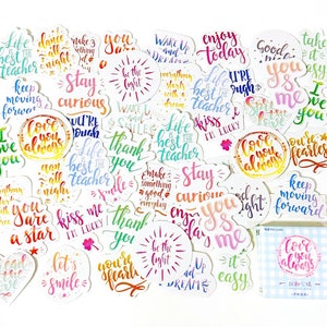 45 Stück-Positive Zitate Sticker Pack, Grüße Aufkleber, Motivationszitat, Sammelalbum, Journal, Junk Journal Ephemera, Inspirational