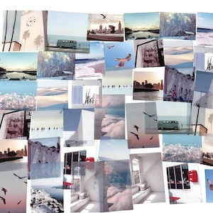 45 Stück Landschaft Klar Aufkleber, Himmel klar Aufkleber, , Scrap-Buch, Journal, Wolken, Winter, Ozean, Meer, Möwe, Van, Bäume