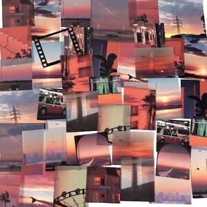 45 Stück Landschaft Klar Aufkleber, Himmel klar Aufkleber,, Scrap-Buch, Journal, Sonnenaufgang, Sonne, Urlaub, Ozean, Meer, Sand, Rot