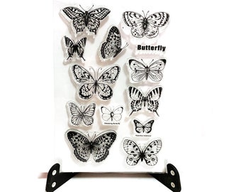 Butterfly Stamp, Butterflies Clear Transparent Stamp, Insects Rubber Stamp, Planner Journal, Nature, Garden, Specimen, Species, Wings