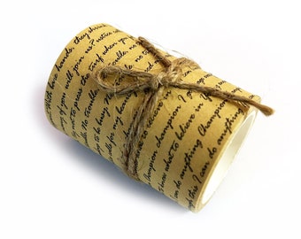 Manuscript Kraft Wide Washi Tape, journal Washi Tape, Washi Masking Tape, Kraft Washi, Lines, Text, Words, Type, Font, Writing, Write