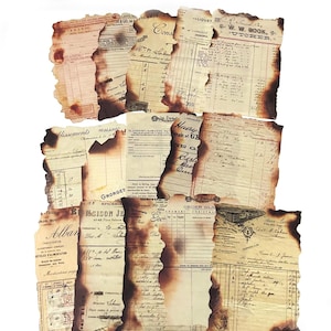 30 Stück Vintage Collage Scrapbook Papier, Junk Journal Kit, Ephemera, journal, Antique Letters, Words, Font, Cursive, Text, Ticket, Receipt