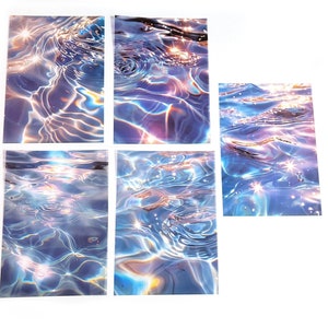 10 Stück Wasser klar Aufkleber, blaue ästhetische klare Aufkleber, Junk Journal Kit, Schrottregistrierung, Meer, Ozean, Wassertropfen, Reflexion, Wellen