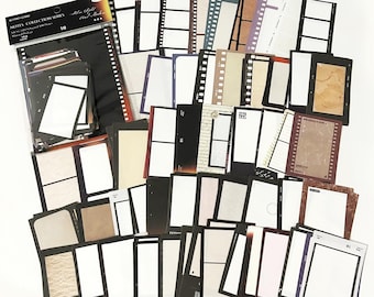 100 st. vintagepapper, skräpjournalkit, memo-dekopapper, journalpapper, retro, filmremsa, filmram, negativ, filmrulle, kant