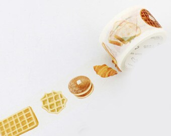 Waffles Washi Tape, Sandwich Washi Tape, Japanese Washi Masking Tape, Breakfast, Donut, Pastry, Croissant, Bread, Pancakes, Yummy, Brunch