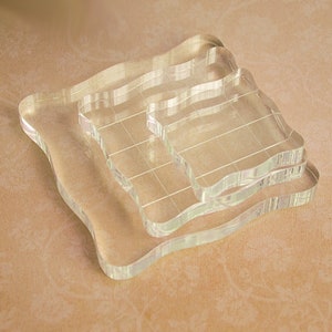 Acrylic Block For Clear Stamp, Acrylic Mounting Block, Clear Transparent Stamp, Rubber Stamp, Grip Block