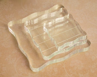 Acrylic Block For Clear Stamp, Acrylic Mounting Block, Clear Transparent Stamp, Rubber Stamp, Grip Block