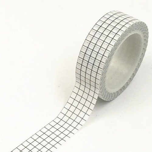 Grid Washi Tape Black Washi Tape Japanese Washi Masking Etsy