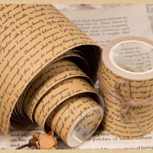 Manuscript Kraft Wide Washi Tape, journal Washi Tape, Washi Masking Tape, Kraft Washi, Lines, Text, Words, Type, Font, Writing, Write