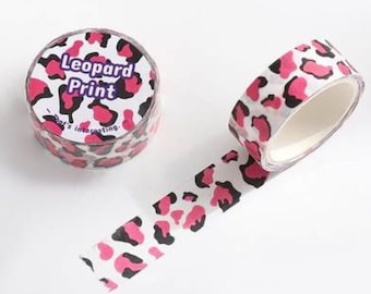 Cinta washi con estampado de leopardo, cinta washi animal, cinta adhesiva washi japonesa, estampados, patrón, estampado animal, leopardo, manchas