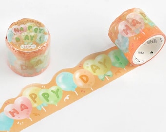 Balloons Washi Tape, Die Cut Washi Tape, Journaling Kit, Junk Journal, journal, Border, Frame, Heart Balloon, Colorful, Happy Day