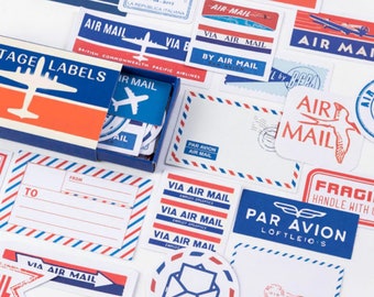 AIRMAIL PAR AVION USPS 1x2 Stickers Labels Mailing Shipping  250/roll 