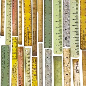 30 Stück Vintage Lineal Washi Aufkleber, Messung, Scrap-Buchung, Journal, Ephemera, Retro, Maßband, Zahl, Mathe, Werkzeug
