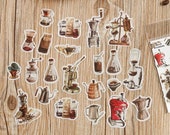 40 Pcs Coffee Washi Sticker, Vintage Coffee Grinder Sticker Flakes, Filofax, Scrap booking, Bullet Journal, Coffee Machine, Beans, Latte
