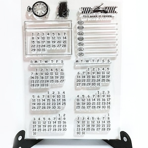 Kalender Stempel, Klar Transparent Stempel, Planer Journal Zubehör, Kalender 2020