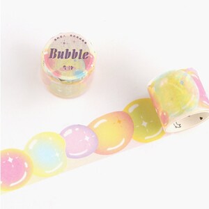 Regenbogen Blasen Washi Tape, gestanztes Washi Tape, Journaling Kit, Junk Journal, journal, Border, Rahmen, Blase, Bunt, Schaum, Seife