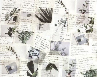Manuscript Text Newspapers Sticker Archives Moon Phases Bullet Journal 60 Pcs Vintage Articles Large Washi Sticker Travel Journal