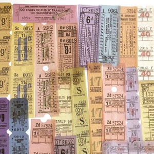 40 Pcs Vintage Ticket Washi Sticker, Coupon Sticker, Junk Journal, journal, Ephemera, Bus Ticket, Admit One, Concert, Retro, Ephemera