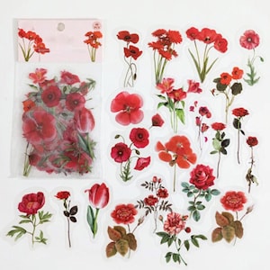 40 Beautiful Limited Plant Boxed Journal Clear Stickers. Flowers and Grass.