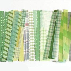 45 Stück grüne Collage Aufkleber, Junk Journal, journal, Scrapbook, Streifen, Washi, klare Aufkleber, Polka Dots, Linien, kariert, kariert