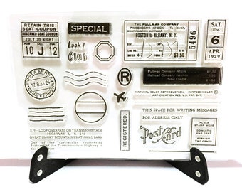 Bullet Journal Planner Postal Airmail Stamp Airmail Par Avion Postmark Rubber Stamp Postage Clear Transparent Stamp Train Luggage Tag