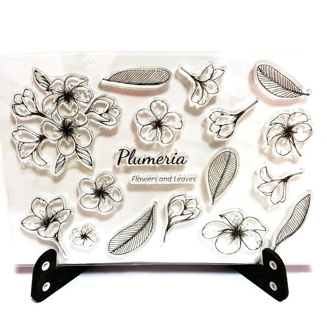 Plumeria Flower Stamp, Clear Transparent Stamp, Rubber Stamp, Planner ...