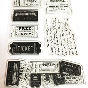 Ticket Stamp, Free Entry Clear Transparent Stamp, Daily Rubber Stamp, Planner Journal Accessories, Ticket, Party, Coupon, Admit One Ephemera image 2