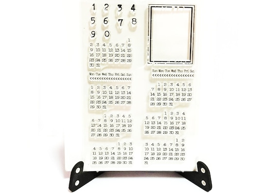 Clear Stamps for Crafts,Calendar Planner Week Month Clear Stamp Transparent  Silicone Stamp Photo Album Decoration Seal Stamp Style 1