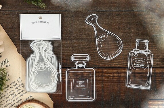30 Pcs Bottle Clear Sticker Glass Bottle Pvc Sticker Junk Etsy Hong Kong
