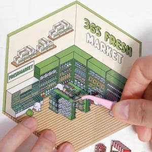 3D DIY Szene Aufkleber, Supermarkt, süße Aufkleber, Journal Kit, Scrapbooking, Hobbys, Geschenk, Mini Aufkleber, gemütliche Aufkleber
