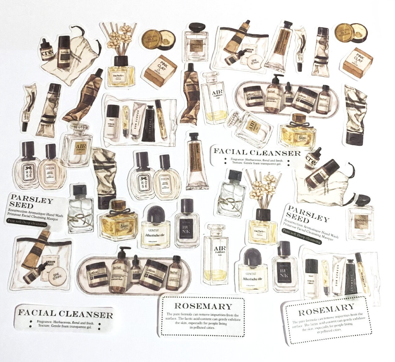 40 Pcs Skincare Washi Sticker Facial Care Sticker - Etsy