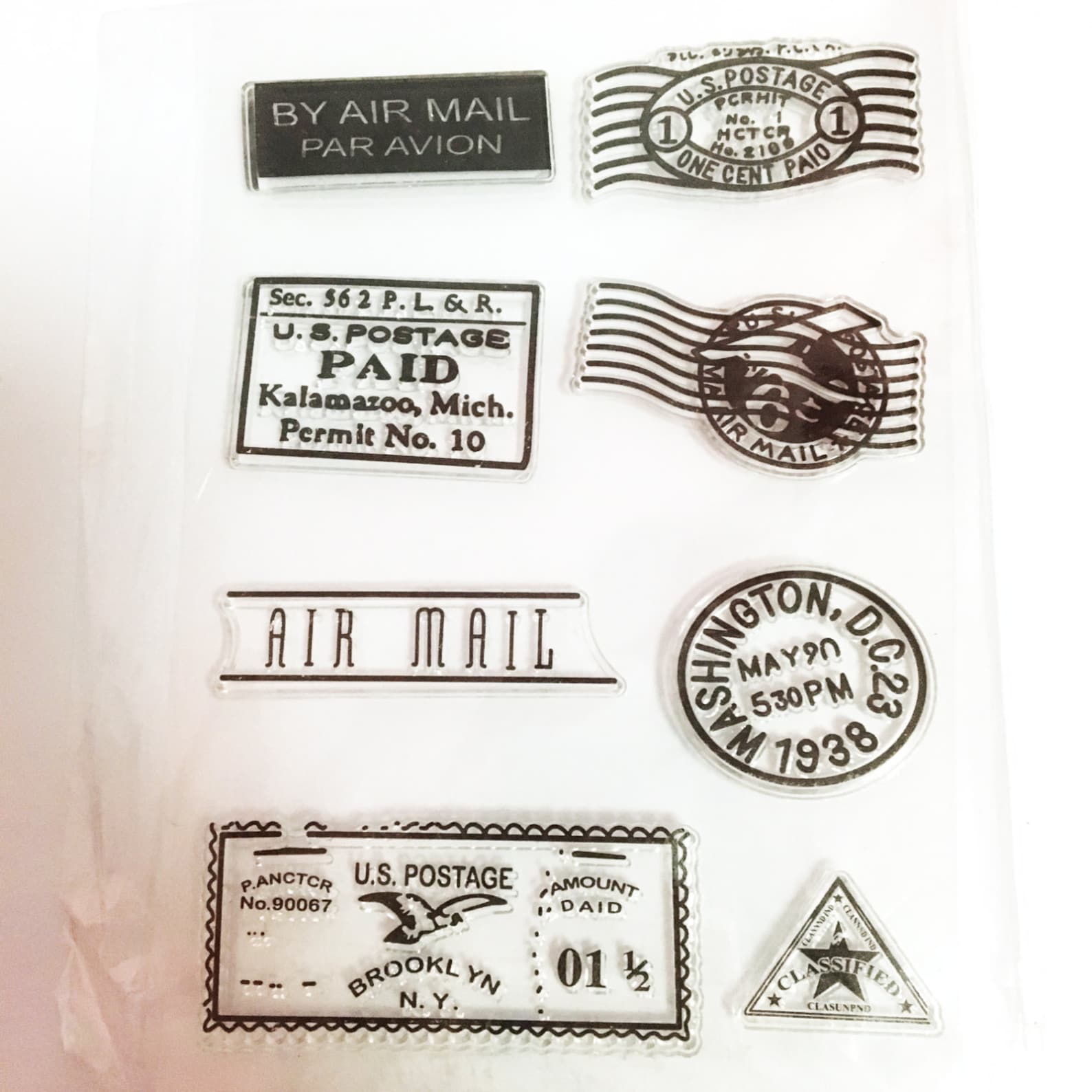 Postal Airmail Stamp Postage Clear Transparent Stamp Airmail Etsy