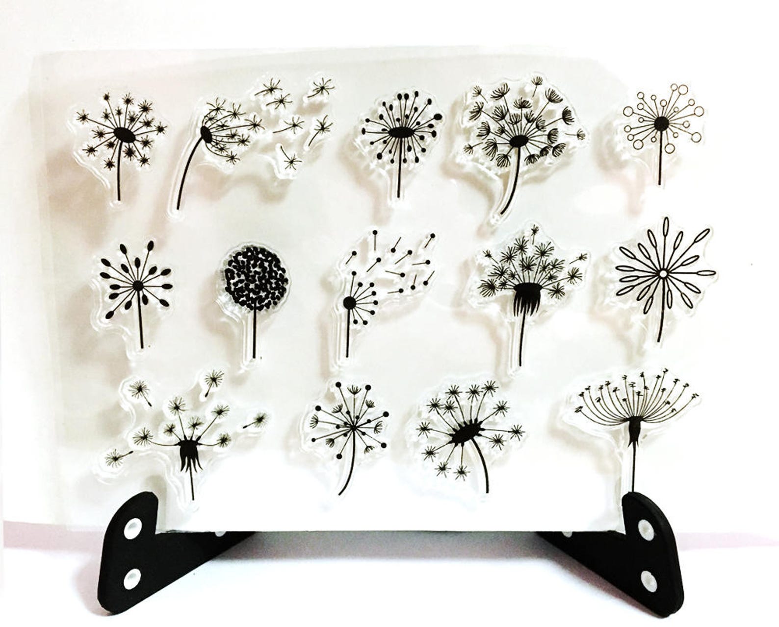 Dandelion Stamp Leaves Flowers Clear Transparent Stamp Etsy