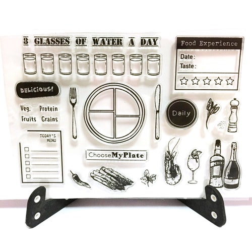 Water Tracker Stamp Hydrate Clear Transparent Stamp Meals Etsy