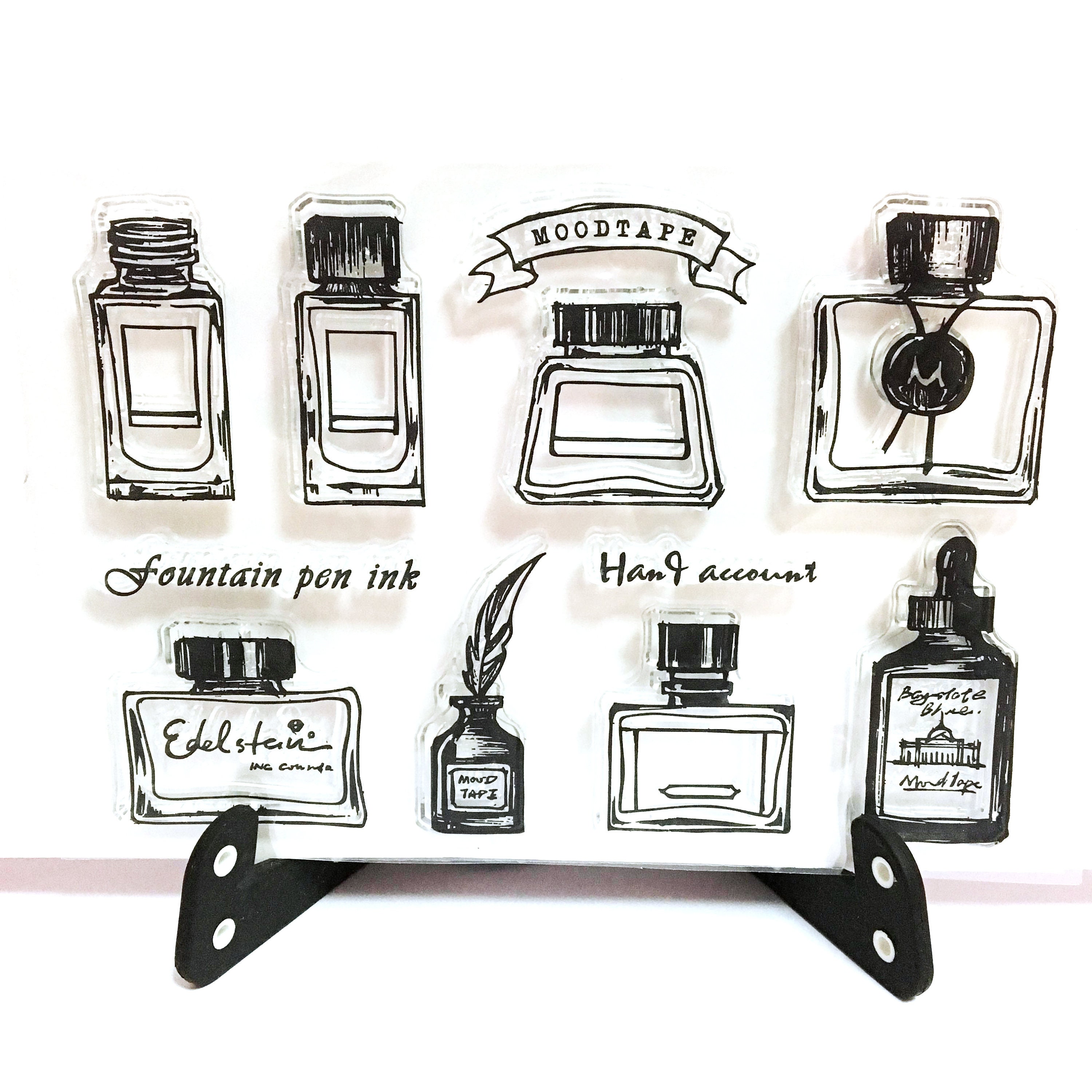 Ink Bottle Stamp Quill Clear Transparent Stamp Vintage Ink Etsy