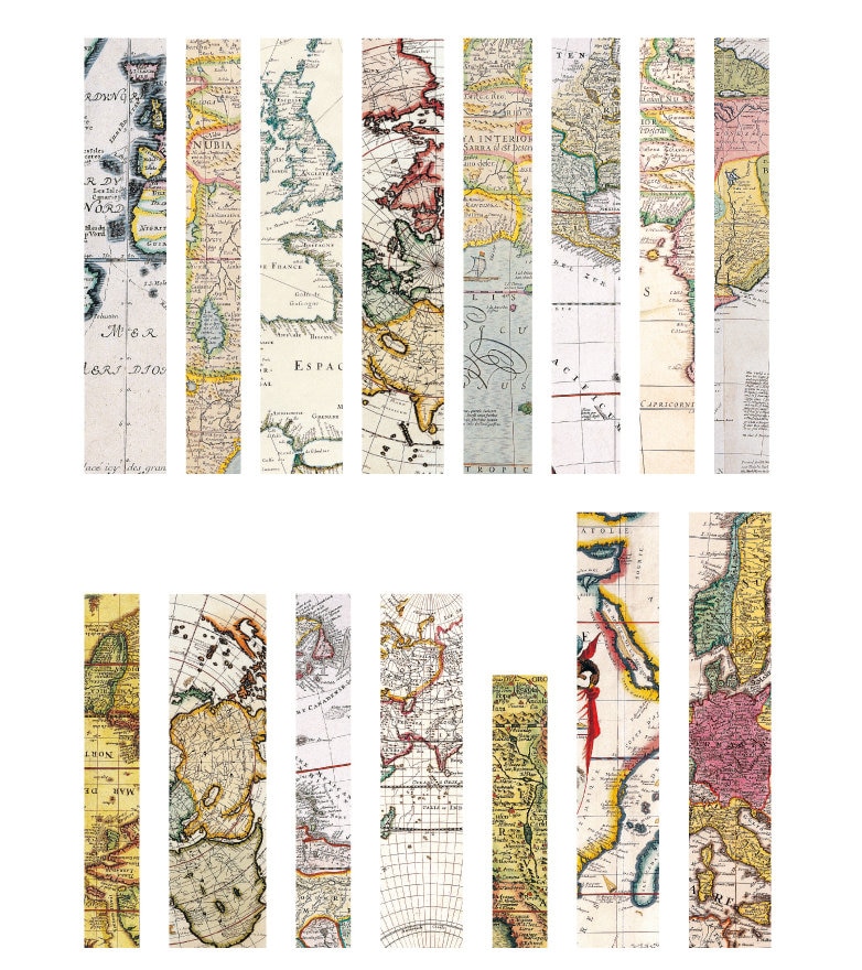 30 Pcs Vintage World Map Washi Sticker, Atlas Sticker, Scrap Booking ...