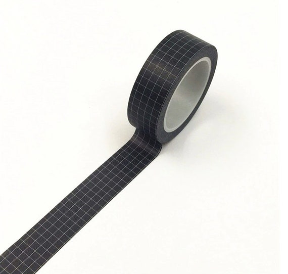 Grid Washi Tape, Black Washi Tape, Japanese Washi Masking Tape, Lines,  Minimalist, Basic Washi, Line, Squares, journal, Black Grid