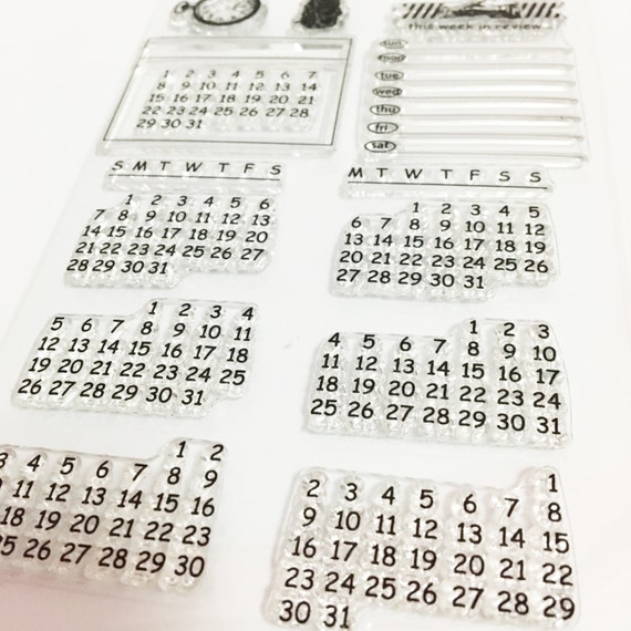 Ready Made Rubber Stamp - Calendar Transparent Stamps