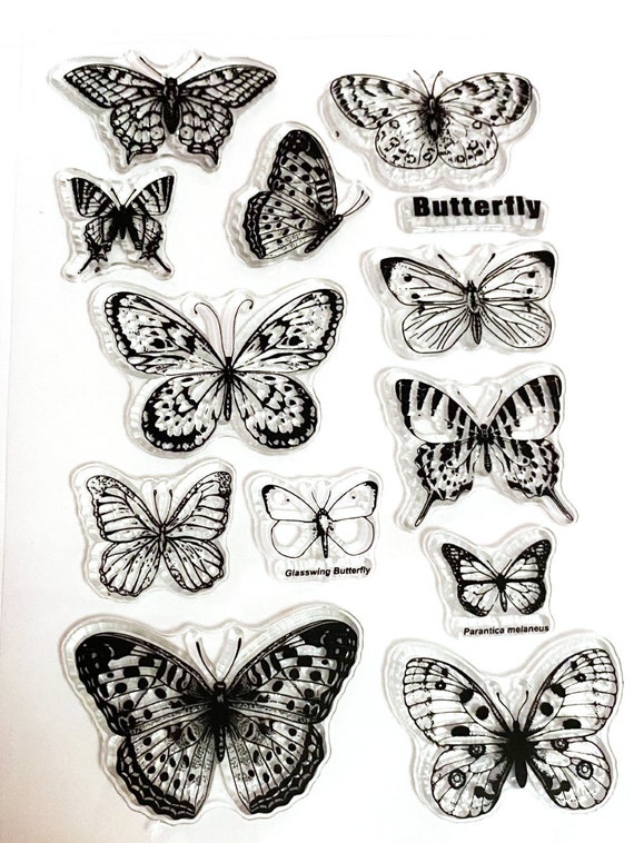 Butterfly Stamp, Butterflies Clear Transparent Stamp, Insects Rubber Stamp,  Planner Journal, Nature, Garden, Specimen, Species, Wings
