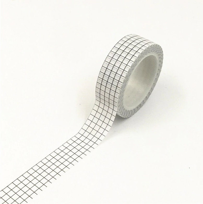 Grid Washi Tape, Black Washi Tape, Japanese Washi Masking Tape, Lines,  Minimalist, Basic Washi, Line, Squares, journal, Black Grid