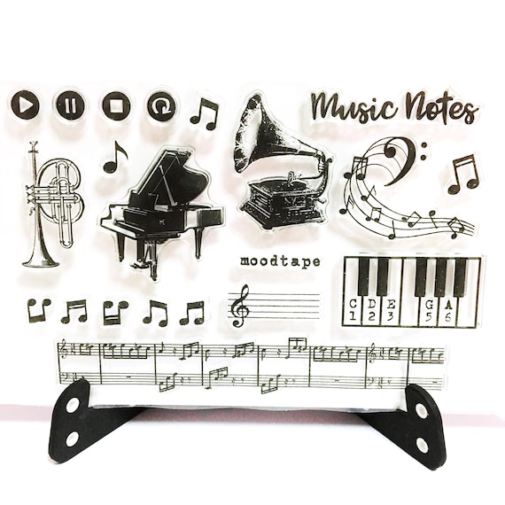 Music Notes Background Melody Music Clear Stamps for Cards Making Decoration Clear Stamps or Scrapbooking Paper Craft Tools