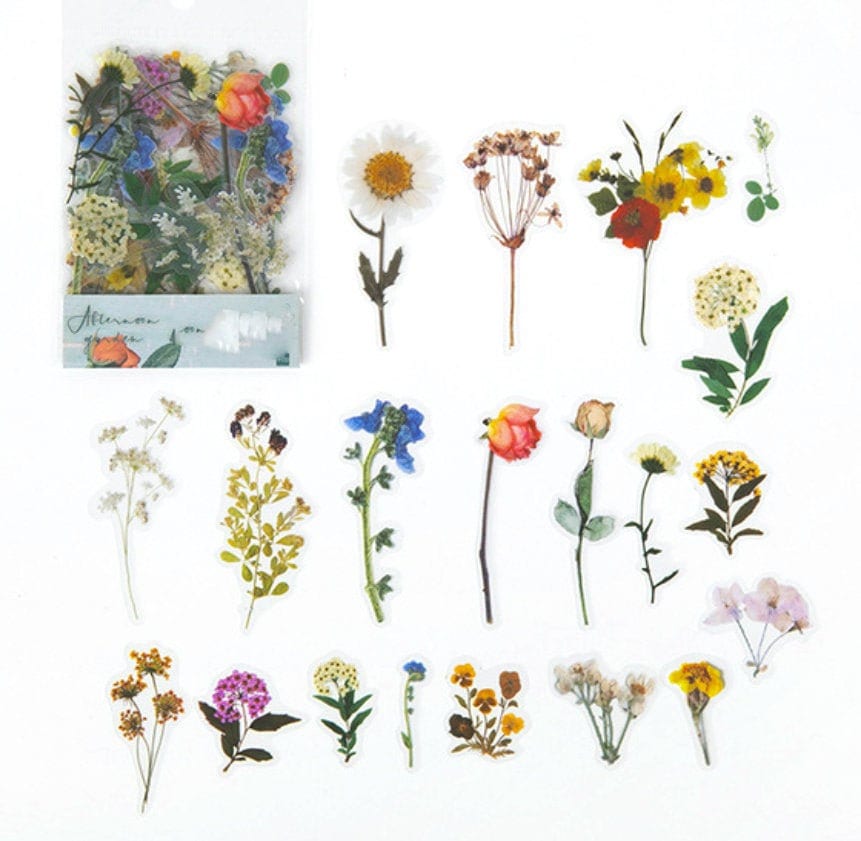 Butterfly Daffodils Floral Clear Sticker Filofax Petals 30 Pcs Daffodil Gold Foil Clear Sticker