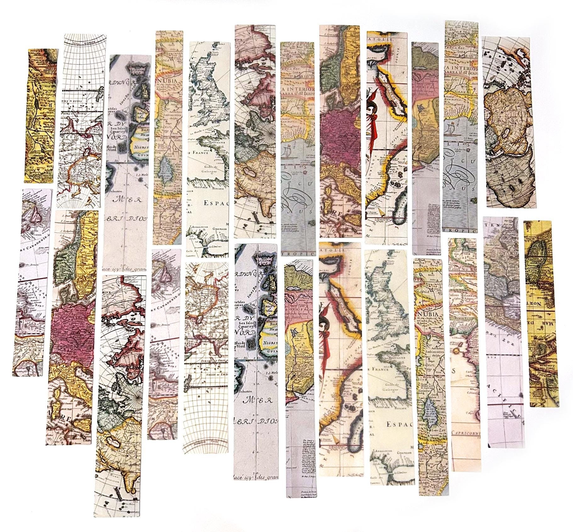 30 Pcs Vintage World Map Washi Sticker, Atlas Sticker, Scrap Booking ...