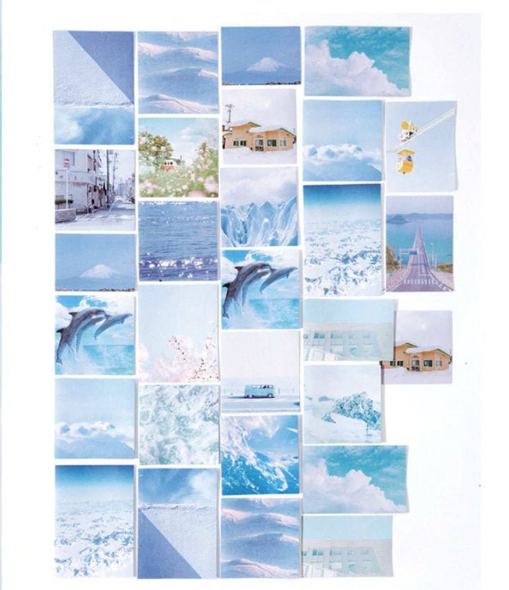 40 Pcs Beach Vacation Sticker Blue Series Scrap-booking | Etsy