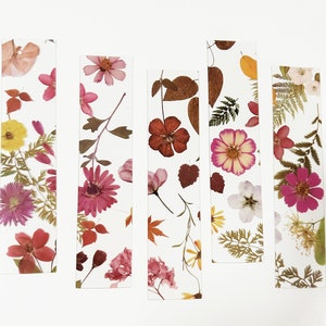 Set von 5 Journal Seiten Marker, Blumen Print, Floral, Botanicals, Garten, Wald, Planer, Geschenk, Wildblumen