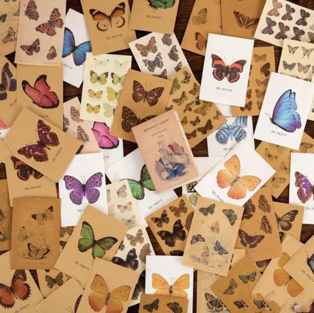Butterfly Stamp Lot-Larger Postage Stamps Bundle-Butterflies Craft Supplies  Collage Art Scrapbooking Junk Journal Book-Insects-Animals