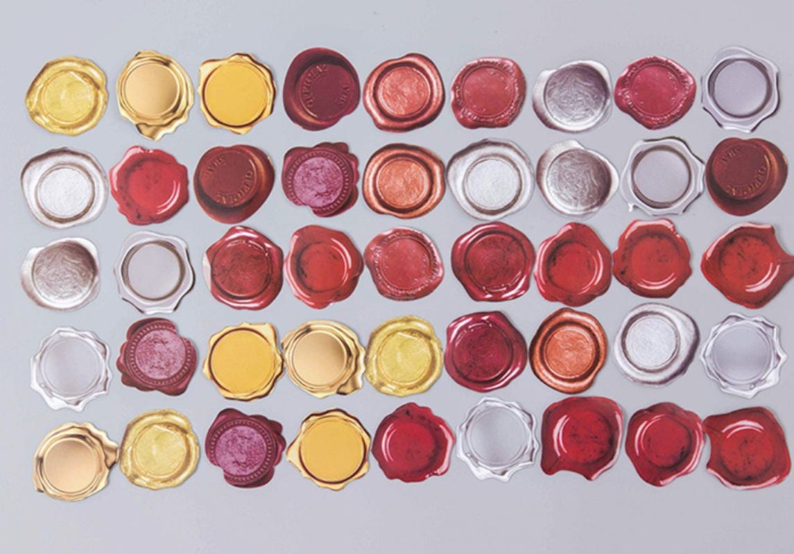 45 Pcs Wax Seal Sticker Pack Wax Stamp Watercolor Sticker Etsy